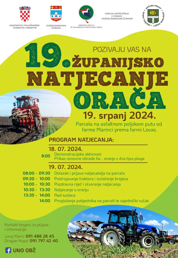 POZIV NA 19. NATJECANJE ORAČA OSJEČKO-BARANJSKE ŽUPANIJE